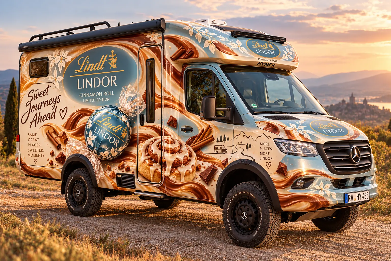 Der gebrandete Hymer in der LINDOR Cinnamon Roll Limited Edition